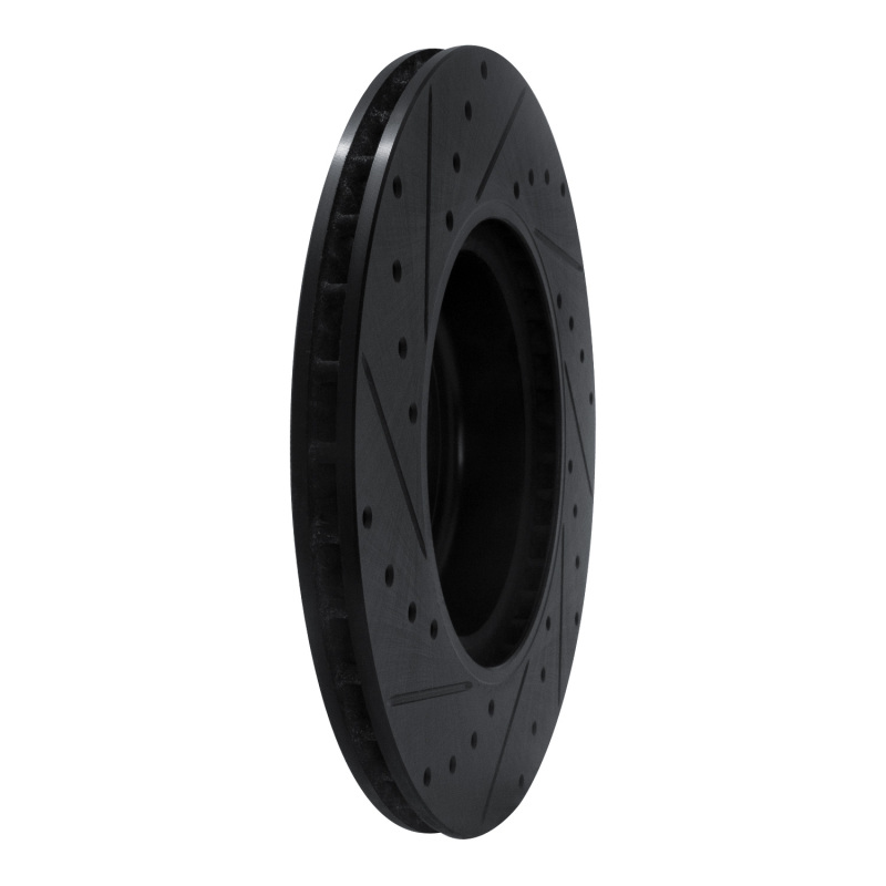 BMW 430I Brake Rotor (1) - Rear Left - R1 Concepts - Drilled & Slotted - Black - `16-`25